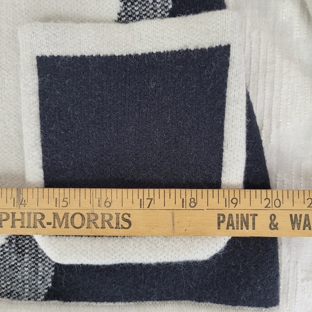 Sioni black and white sweater cardigan blazer cozy artsy contemporary funky S - Picture 9 of 11